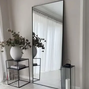 آینه قدی قاب فلزی مشکی کد 89015