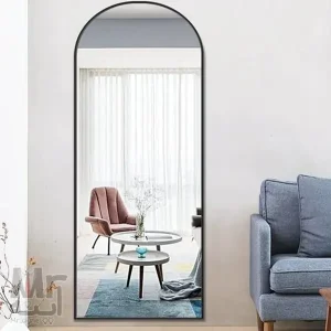 آینه قدی گنبدی مشکی قاب فلزی رنگ ثابت 180×80 رنگ الکترواستاتیک کوره ای