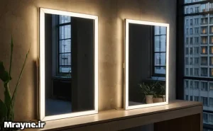 نصب آینه چراغ دار